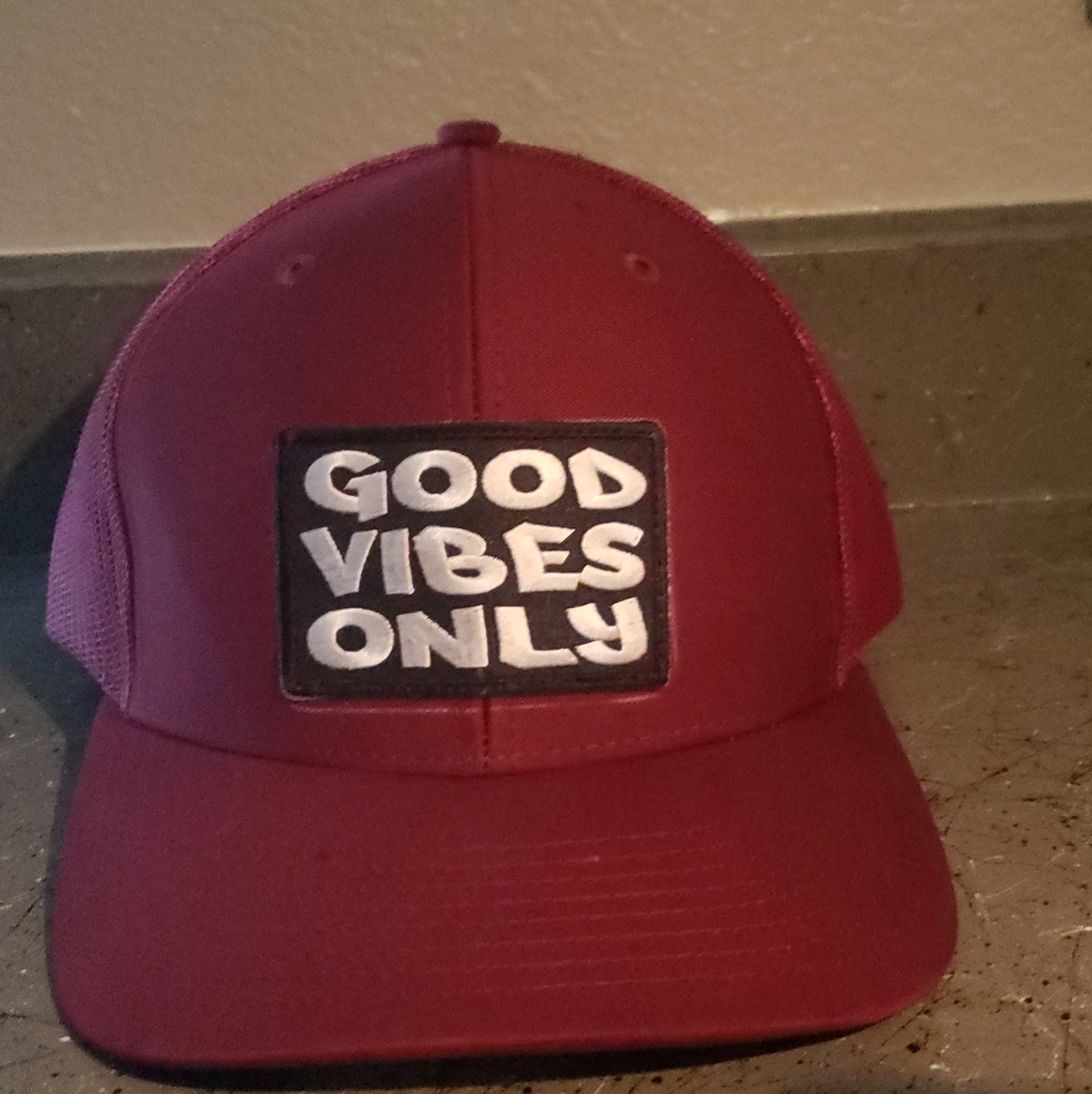 Burgundy "GOOD VIBES ONLY" Snap back Hat